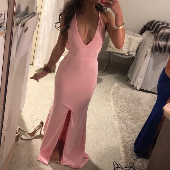 baby pink formal dress